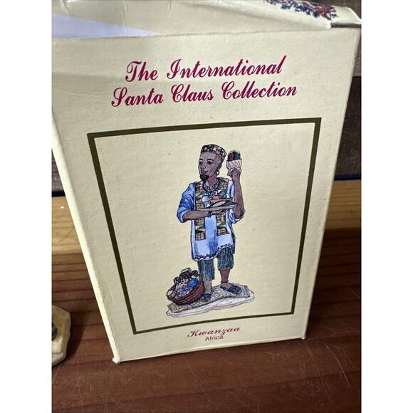International Santa Claus Collection Kwanzaa Africa Figurine 1994 4.5" In Box - Picture 6 of 7